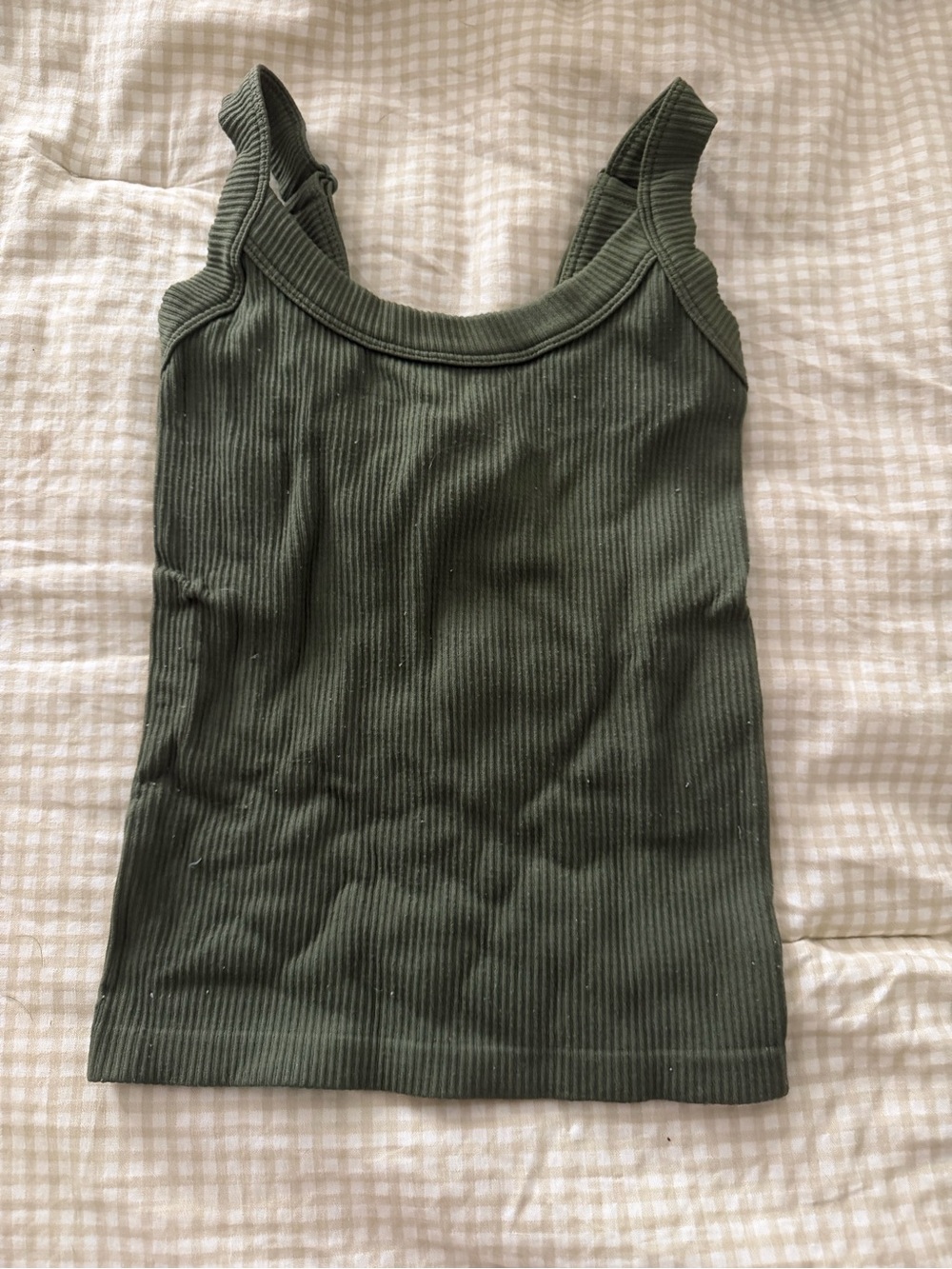 No Boundaries Olive Ribbed Tank Top